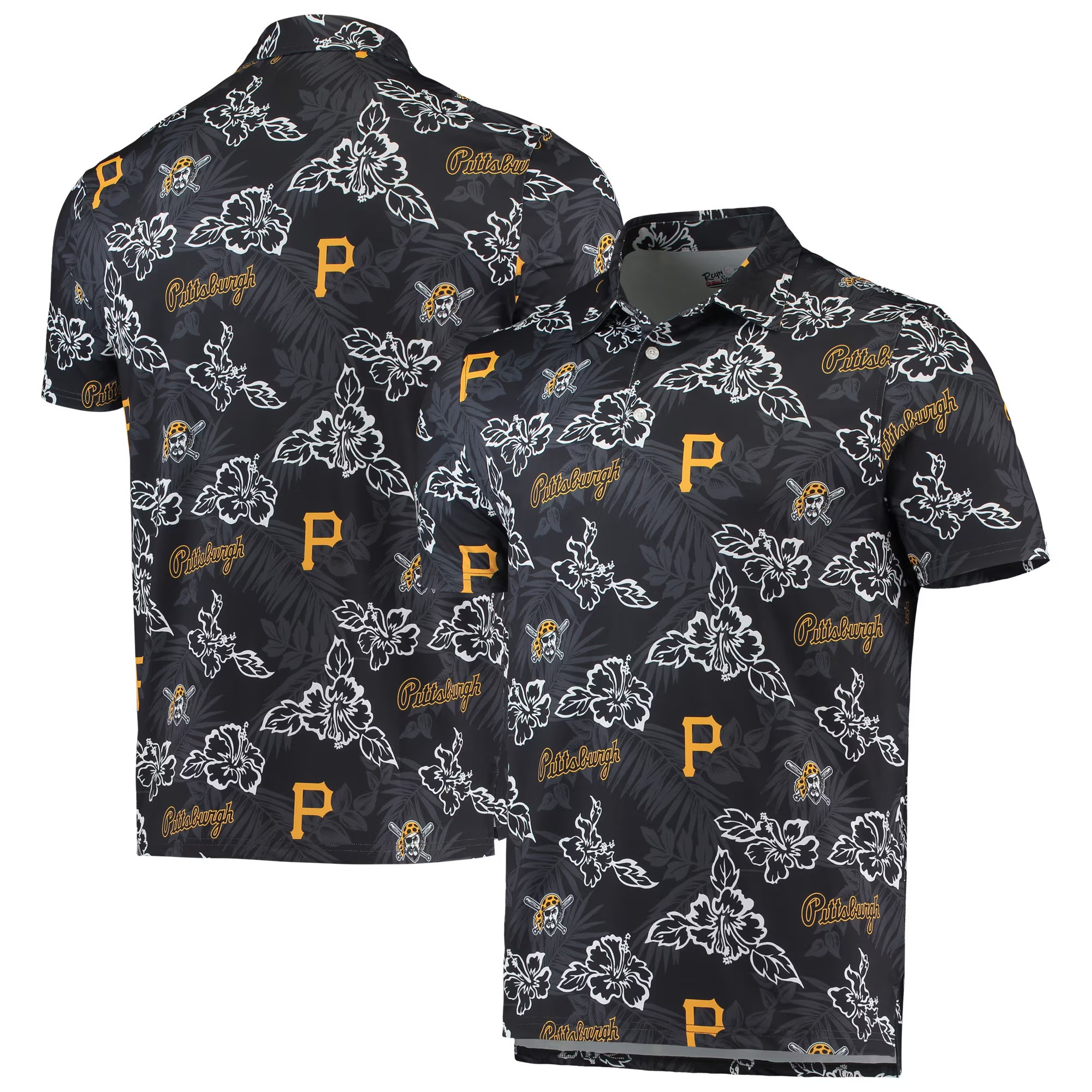 Black Pittsburgh Pirates Polo Shirt MLB Aloha Shirt Top Father's Day Gifts For Baseball Fans
