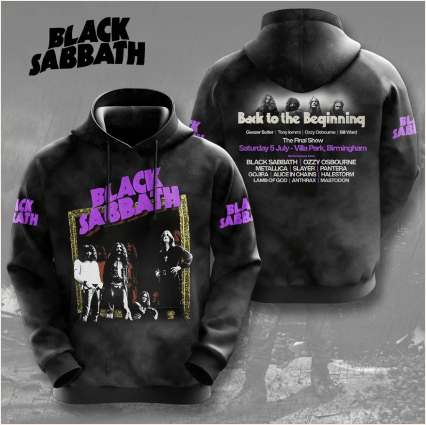 Black Sabbath Hoodie 2025 Tour Back To The Beginning Apparel Ozzy Osbourne Merch
