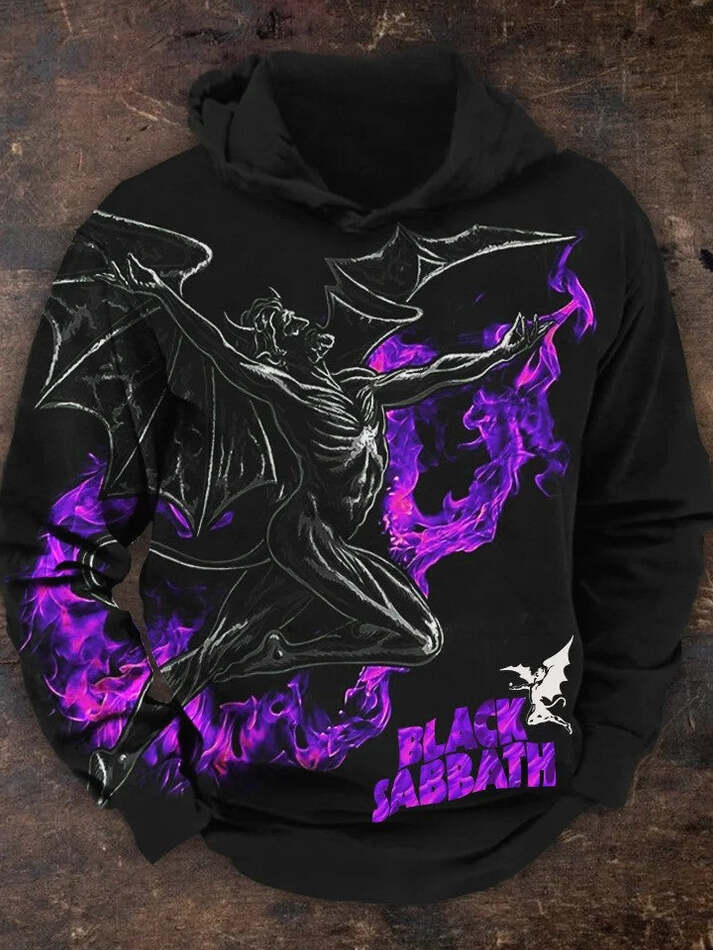 Black Sabbath Merch Hoodie Gradiant Demon Black Sabbath Hoodie Rock Band Fans Gifts
