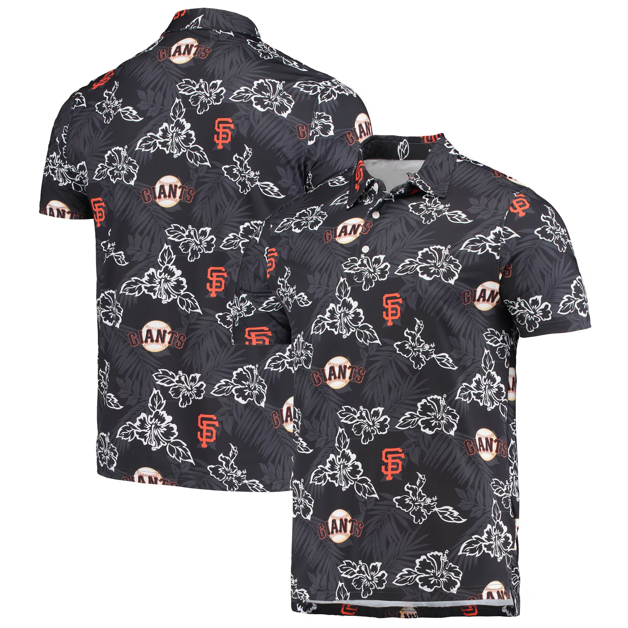 Black San Francisco Giants Polo Shirt MLB Aloha Shirt Baseball Lovers Perfect Father's Day Gifts