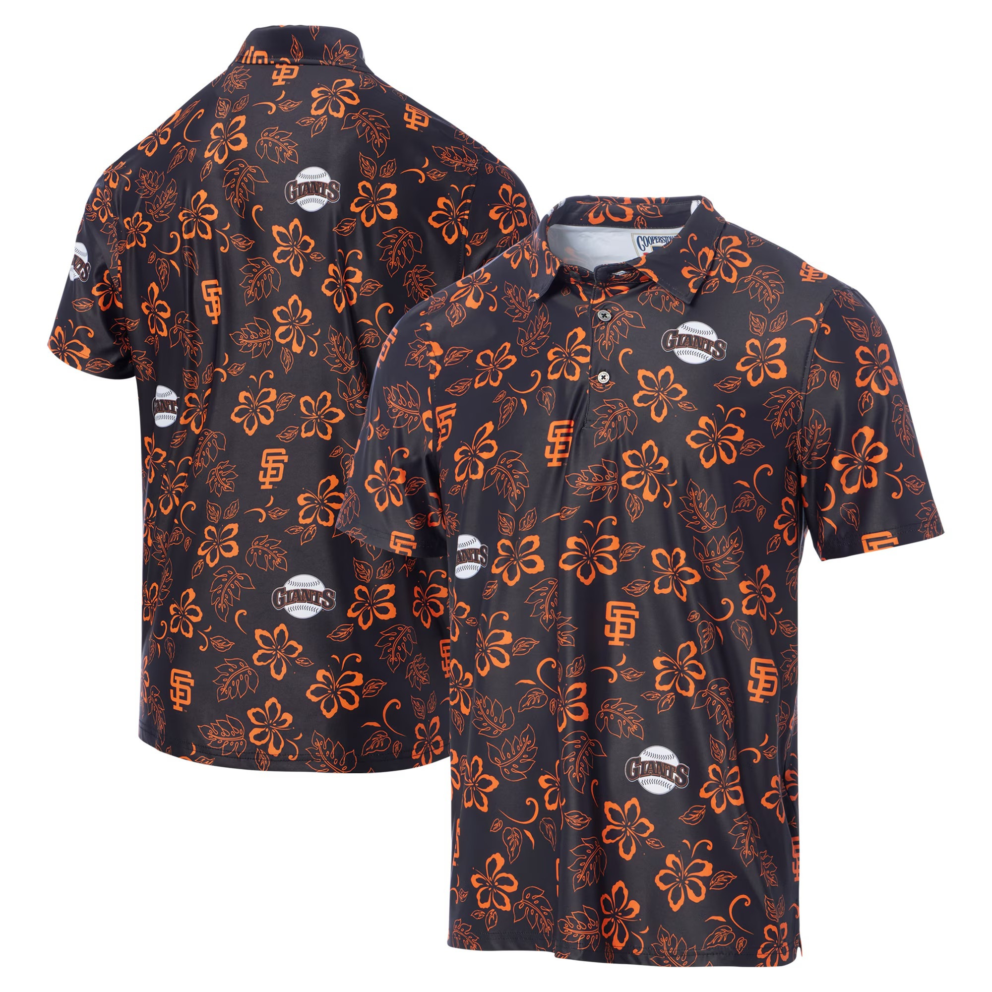 Black San Francisco Giants Polo Shirt MLB Aloha Shirt Top 10 Father's Day Gifts For Baseball Fans
