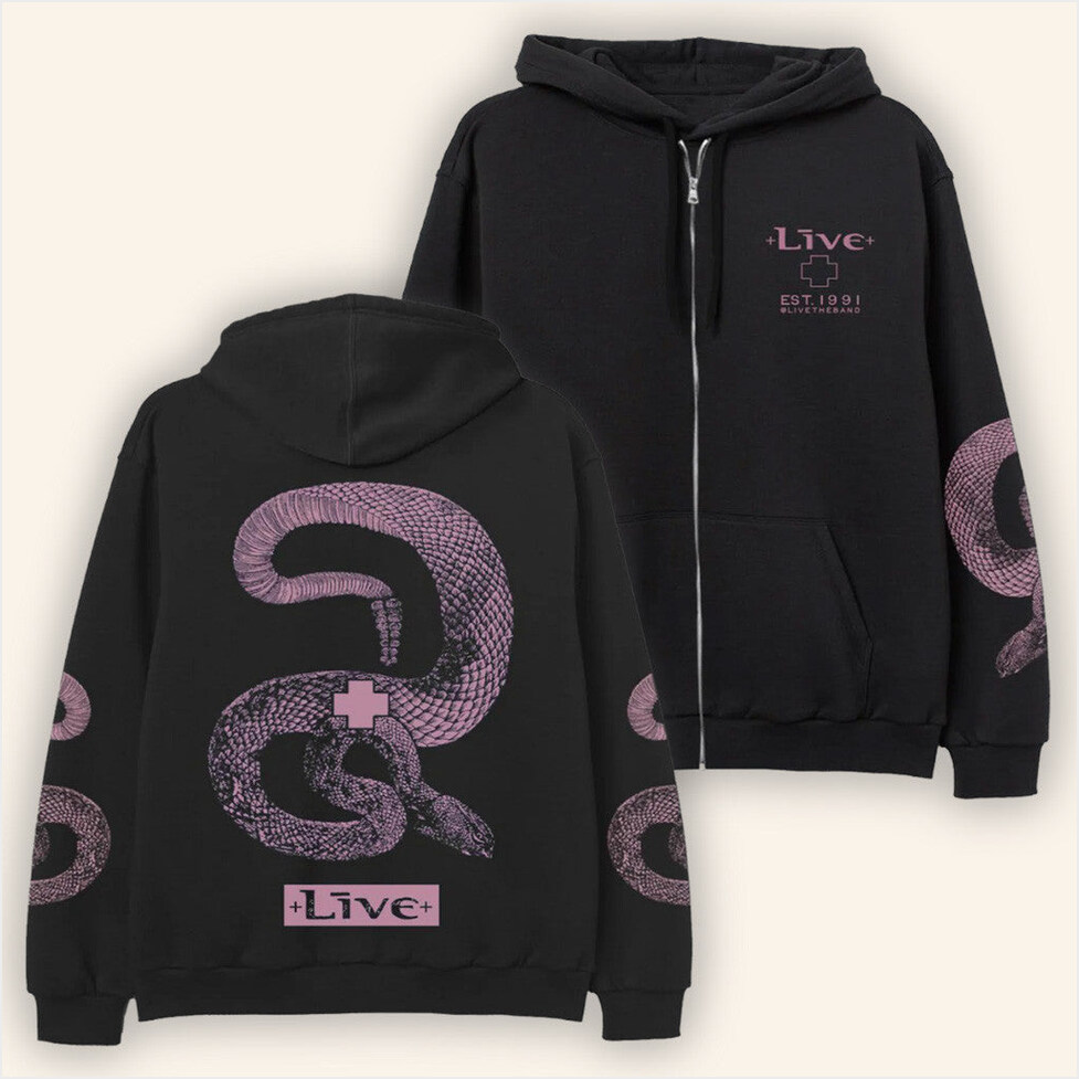 Black Snake Zip Hoodie Livetheband Merch Birthday Gifts For Husband BFF Gifts