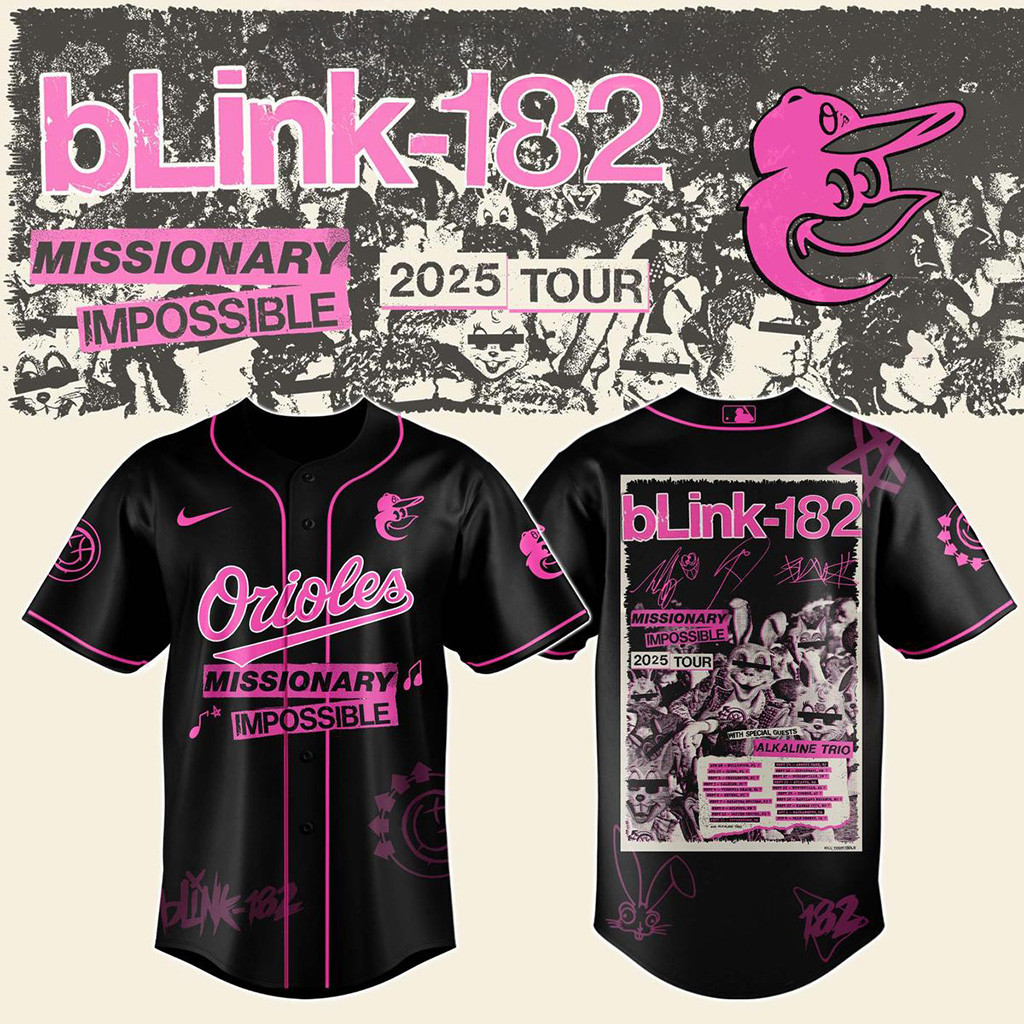Blink 182 X Orioles Missionary Impossible 2025 Tour Jersey