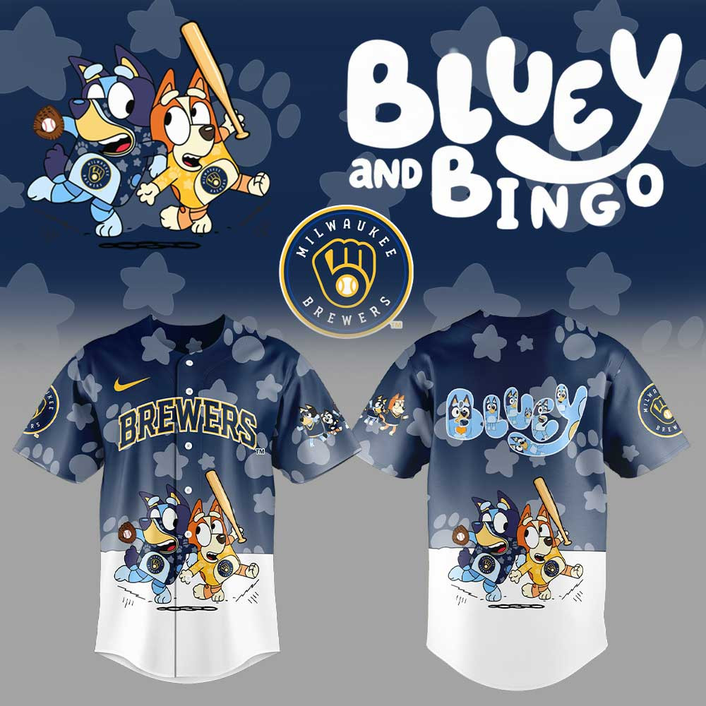 Bluye x Milwaukee Brewers Jersey Gift for Baseball Lovers