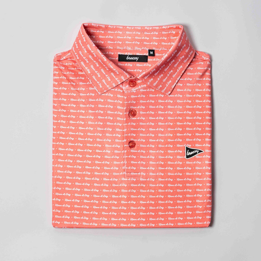 Bob Does Sports Merch The Have a Day Peach Polo Breezy Golf Polo Shirt Gifts For Men Golfers