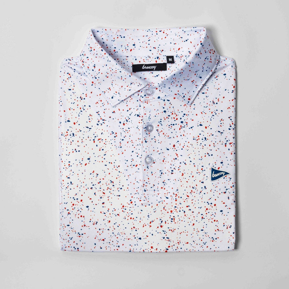 Bob Does Sports Merch The USA Splatter Polo Breezy Golf Polo Shirt Golf Presents For Dad