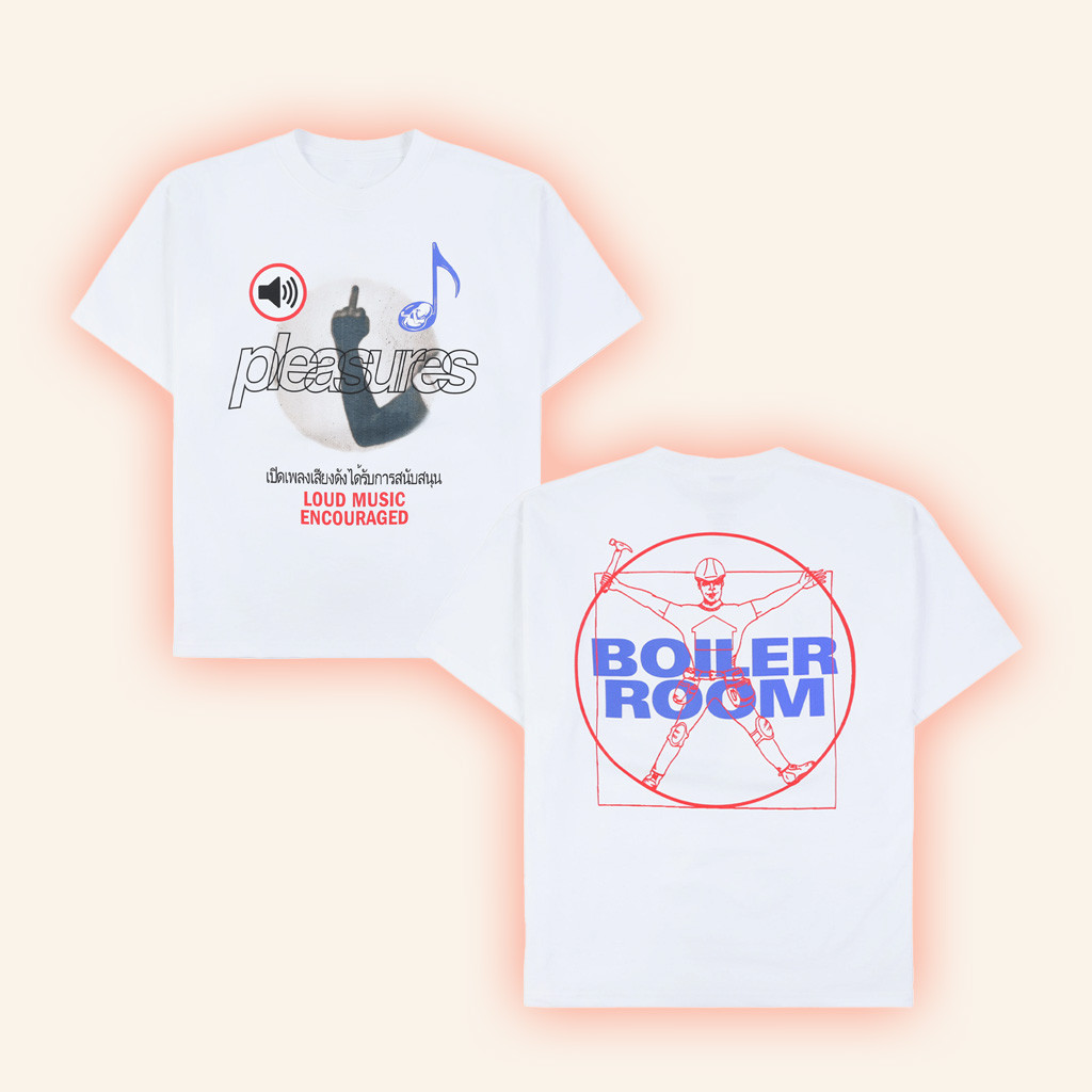 Boiler Room Merch Br X Pleasures Loud Music White T-Shirt Gifts For Music Fans