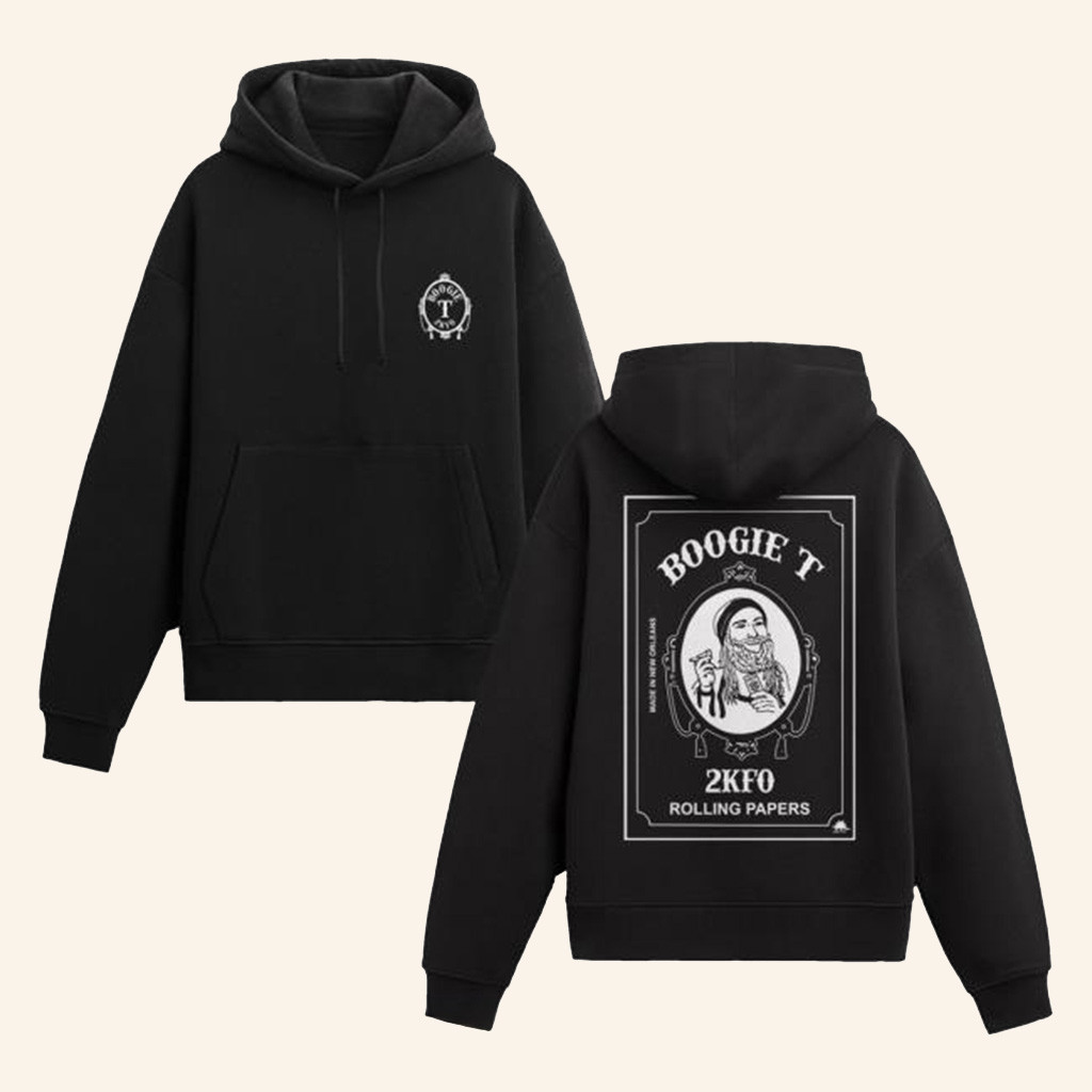 Boogie T Merch Boogie T Smoking Man Hoodie Black Present For Husband