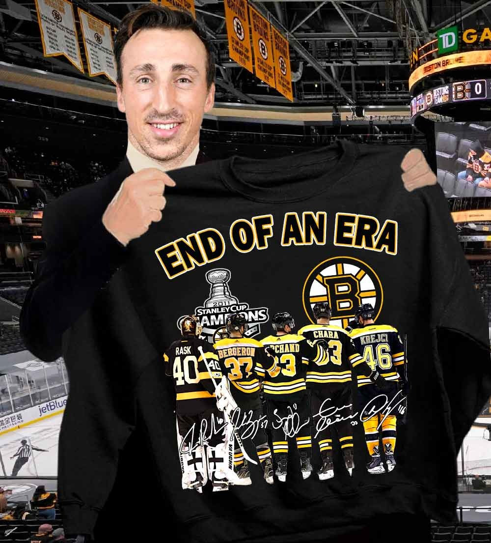 Boston Bruins End Of An Era Stanley Cup Champions 2011 Signatures Sweatshirt Ice Hockey Fan Gifts
