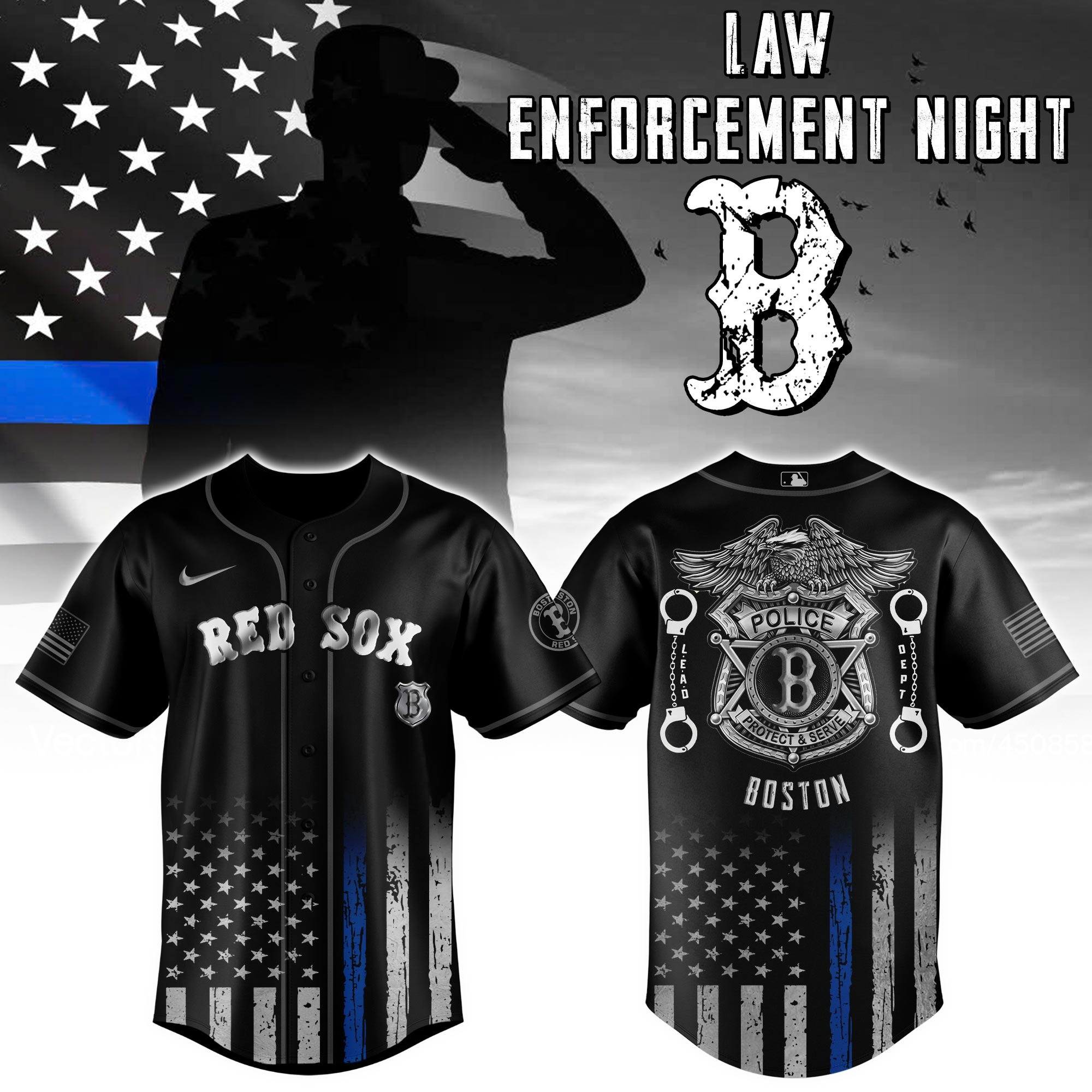 Boston Red Sox MLB x Law Enforcement Night Edition Jersey 2025 Boston Red Sox Merch