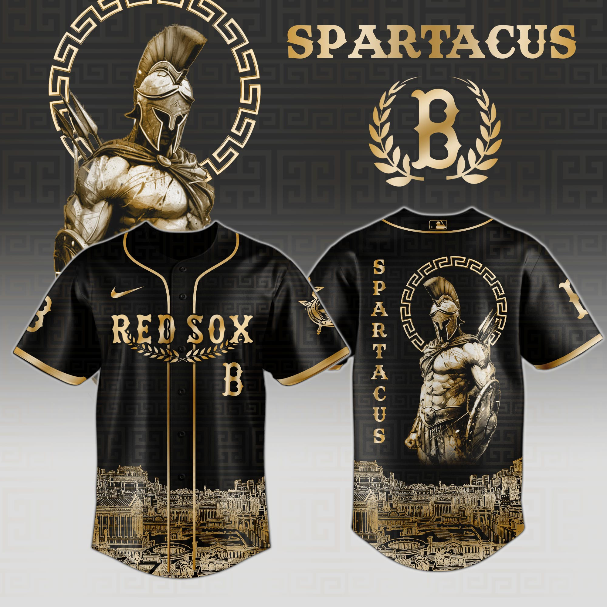 Boston Red Sox Mlb X Spartacus Baseball Jersey For Fans