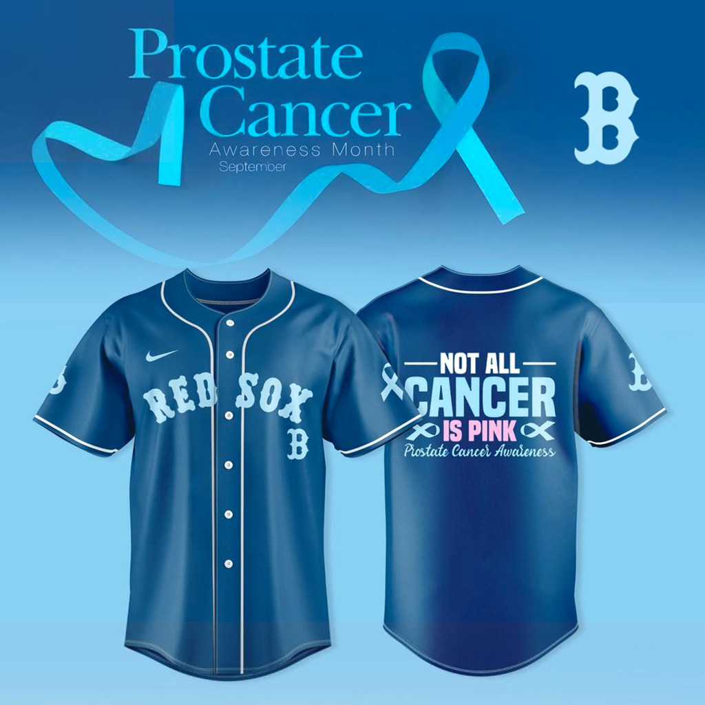 Boston Red Sox Prostate Cancer Awareness Month September Jersey Red Sox Merch Him Gifts