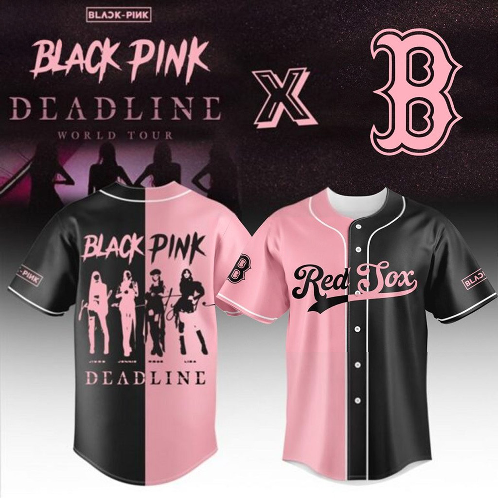 Boston Red Sox X Blackpink Deadline World Tour 2025 Baseball Jersey Boston Red Sox Merch