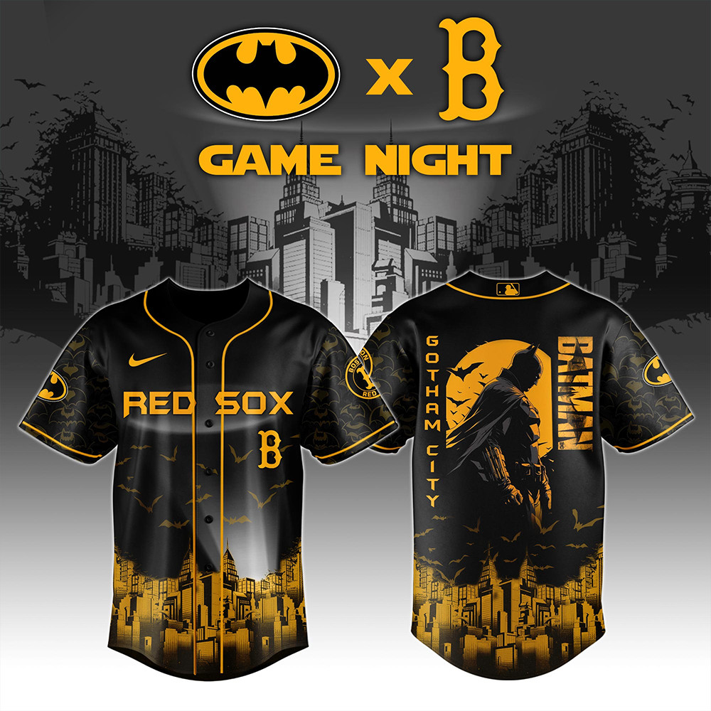 Boston Red Sox x DC Batman Game Night Jersey Gifts For Baseball Lovers
