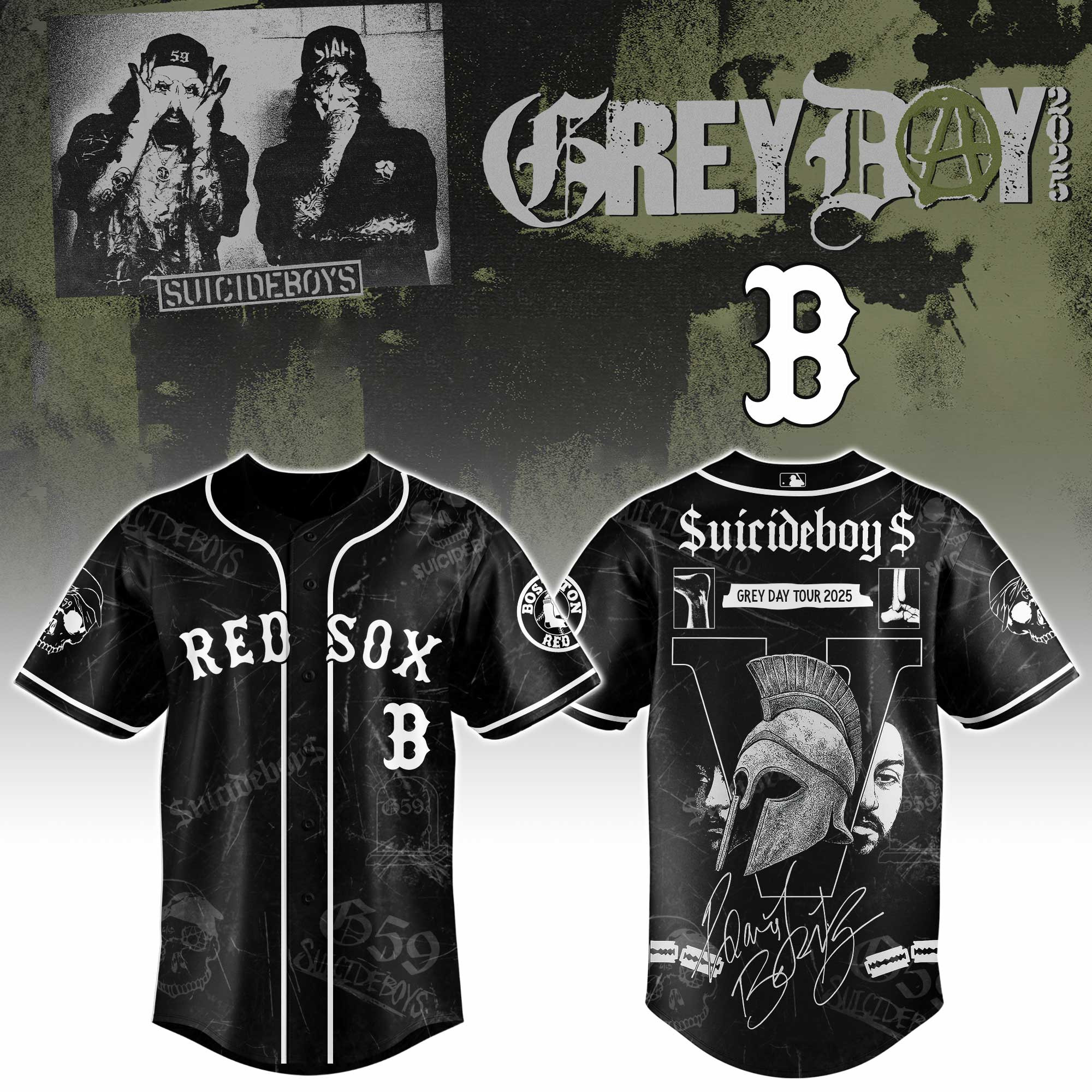 Boston Red Sox X Suicideboys G59 Baseball Jersey 2025 Gift For Baseball Fans