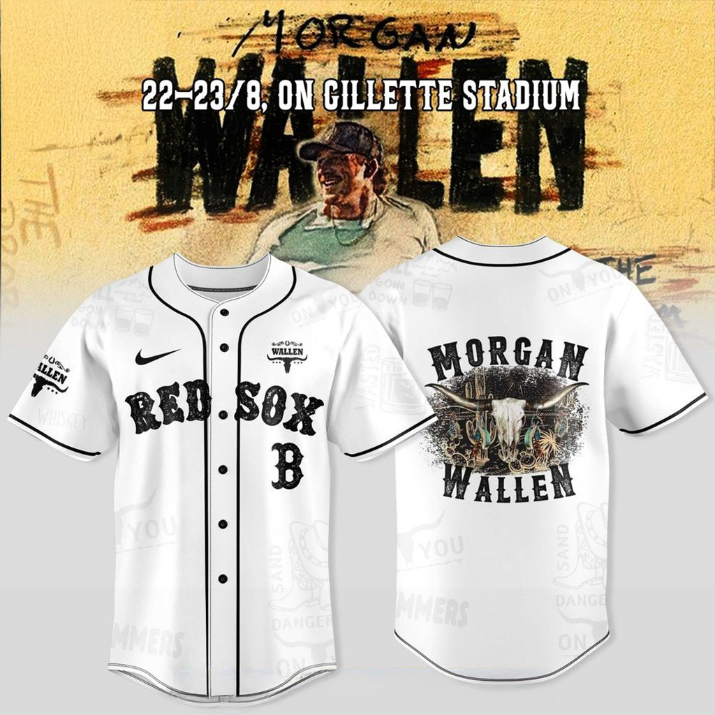 Boston Red Sox X Wallen Morgan Tour Merch 2025 Jersey Best Gifts For Baseball Fans