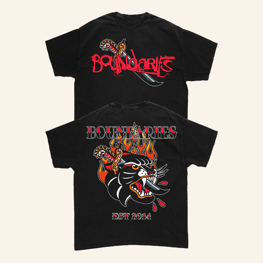 Boundaries Merch Panther Black T-Shirt Gifts For Husband