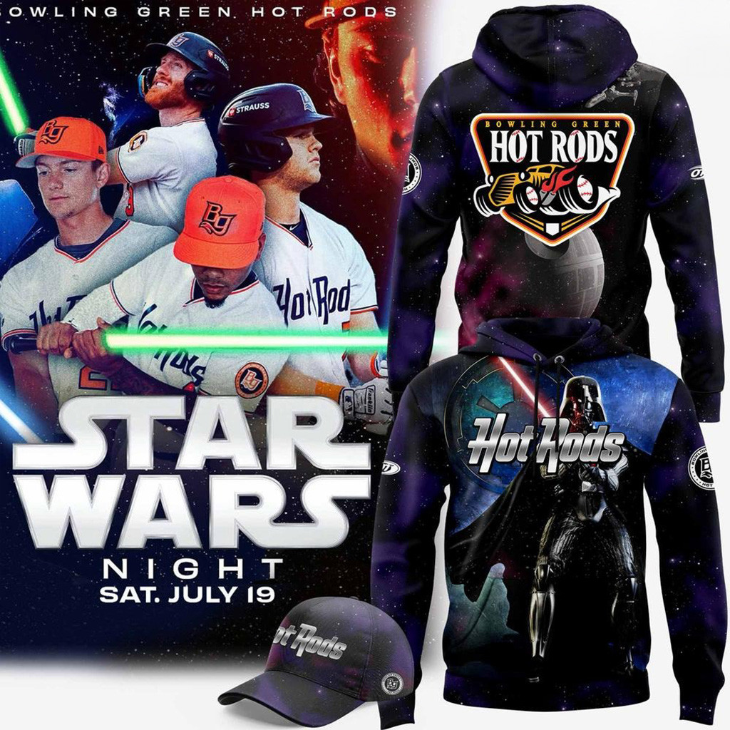 Bowling Green Hot Rods x Star Wars Night 2025 Hoodie Fan Merch Gifts For Dad
