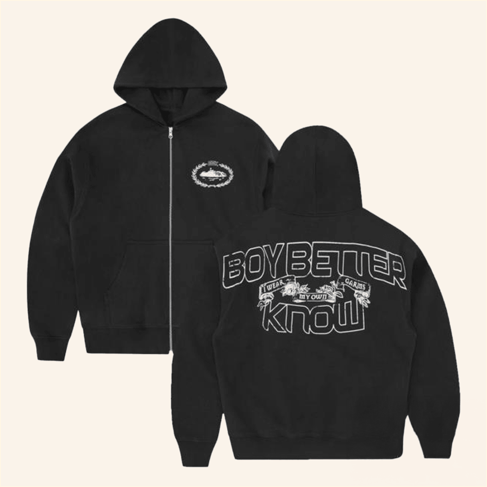 Boy Better Know Royale Zip Hoodie CRTZRTW Merch Black Birthday Gift Ideas Christmas Presents
