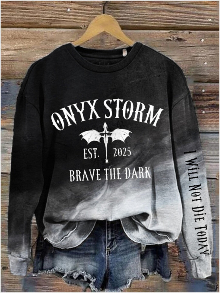 Brave The Dark Onyx Storm Sweatshirt I Will Not Die Today Sweatshirt Fantasy Reader Vintage Hoodie Gifts For Men