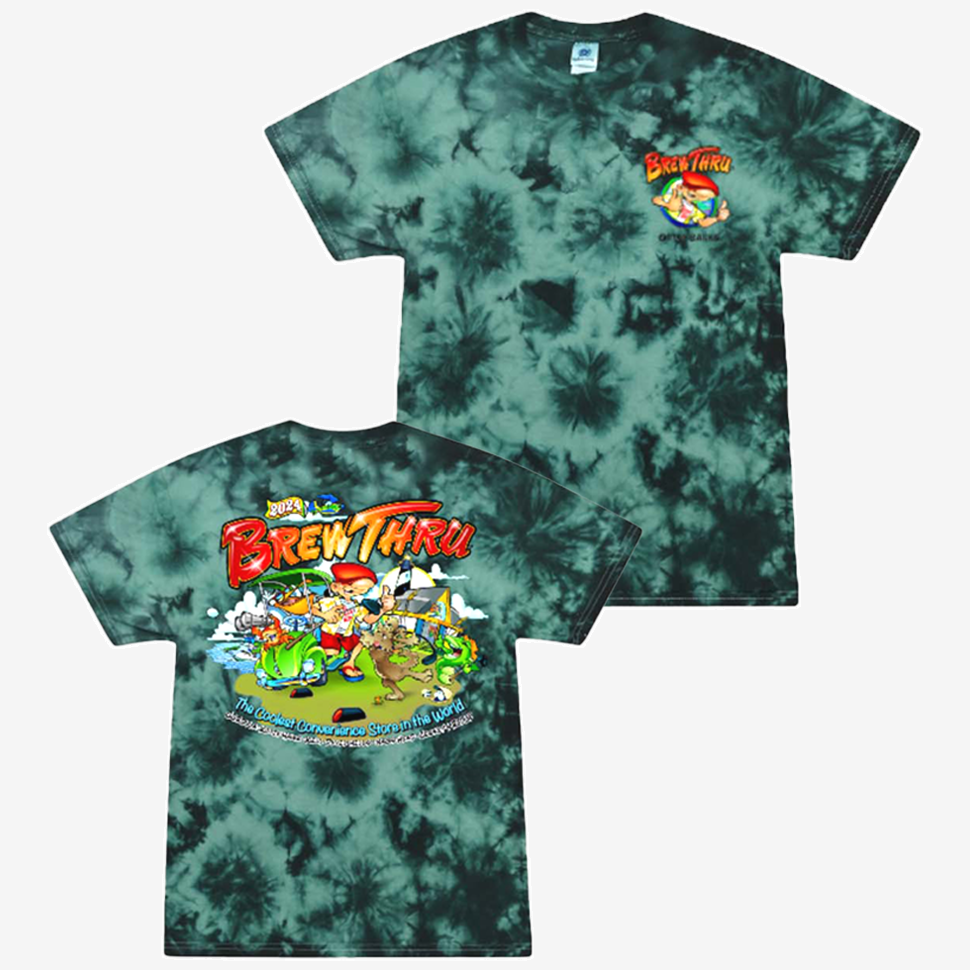 Brew Thru Merch 2024 Annual Tie Dye T-Shirt Cool Gifts For Dad Birthday Gifts For BFF