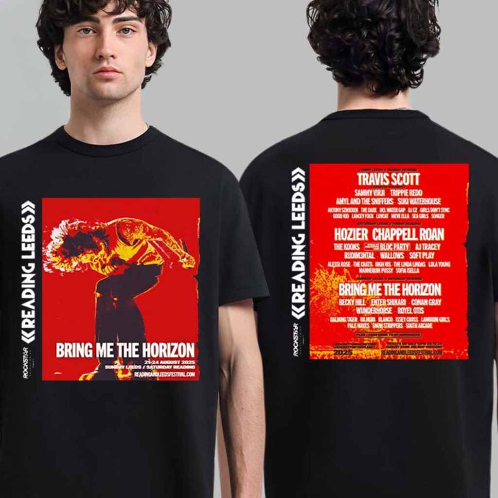 Bring Me The Horizon Headline Reading And Leeds Festival 2025 Sunday Reading Friday Leeds On August 2025 With Lineup Poster T-Shirt Gifts For Fans