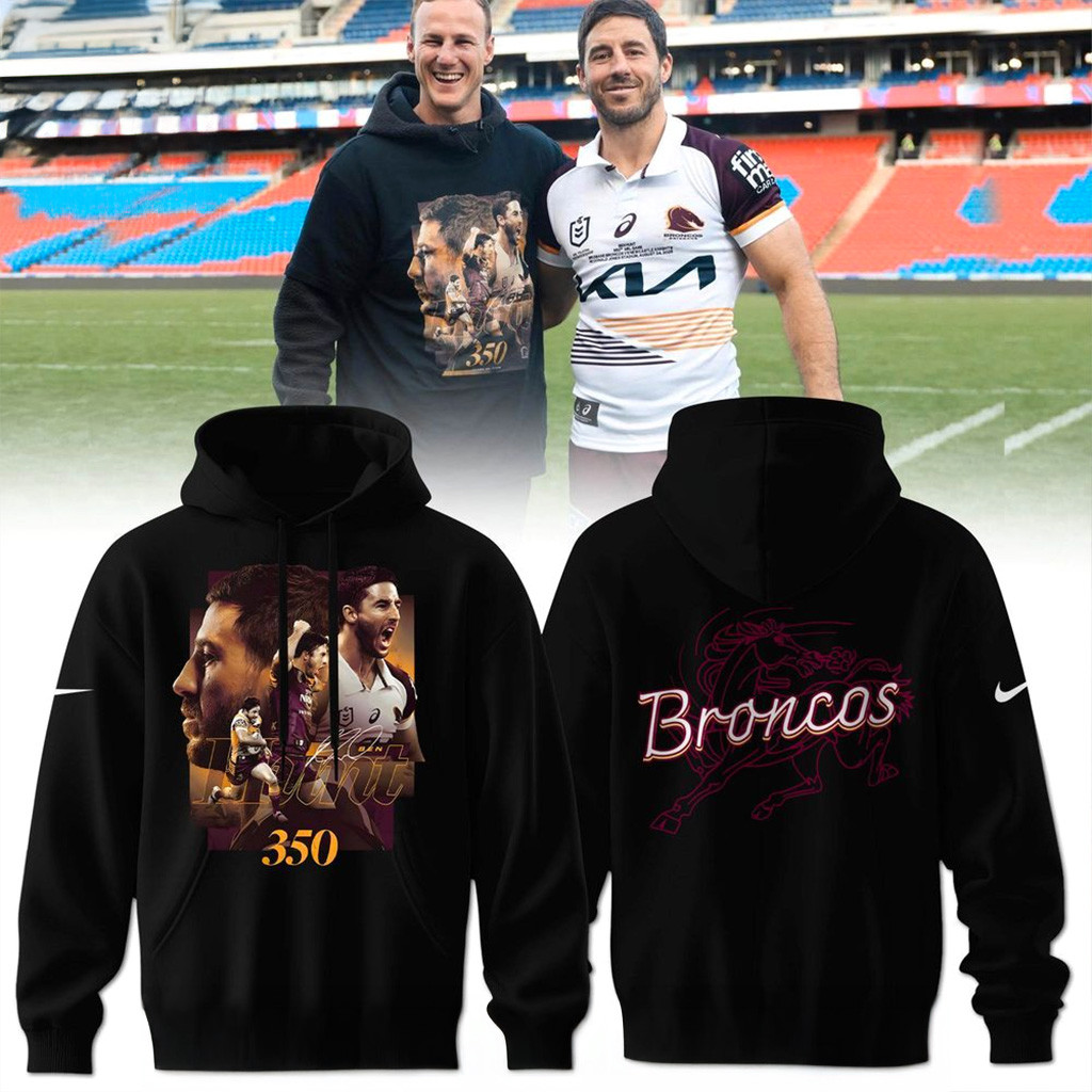 Brisbane Broncos Ben Hunt 350 Games Hoodie Brisbane Broncos Merch Gifts For Fans