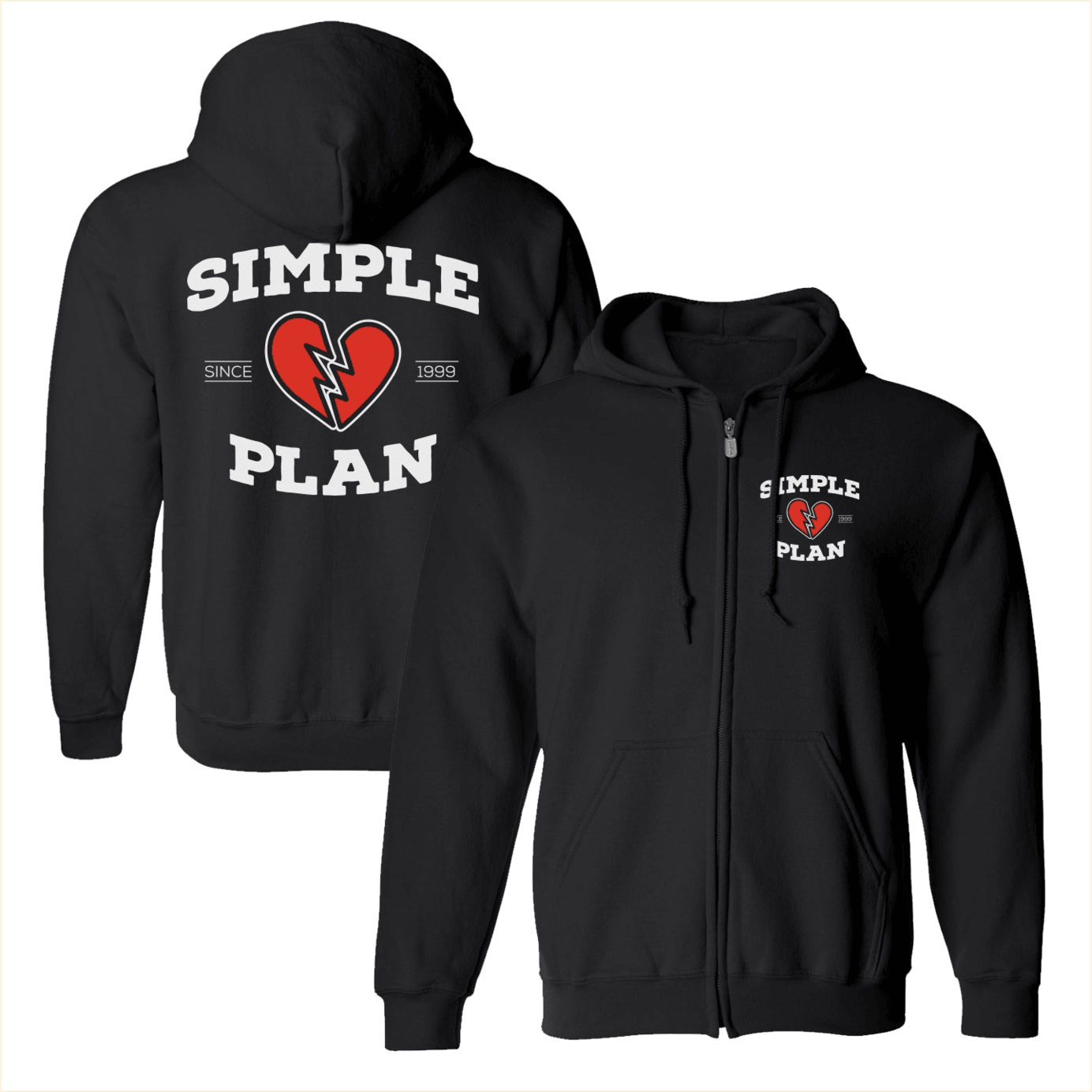 Broken Heart Zip Hoodie Simple Plan Merch Birthday Gifts For Husband Best Friend Gifts