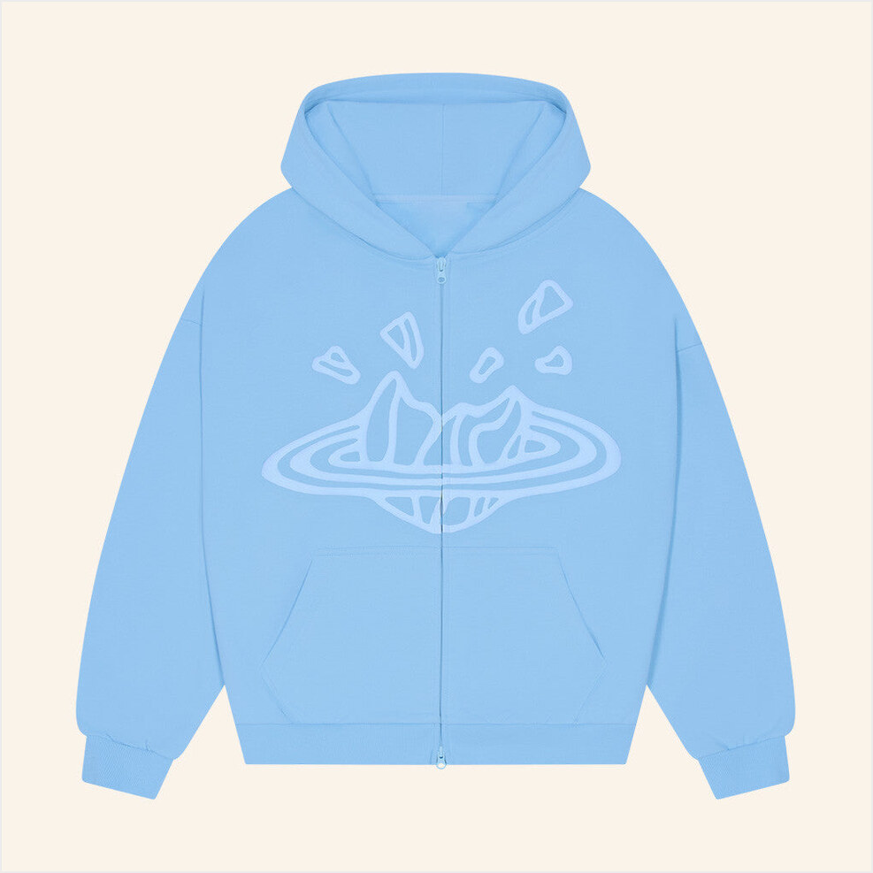 Broken Planet Zip Hoodie Light Blue Gift Ideas For Besties Birthday Gifts For Best Friend