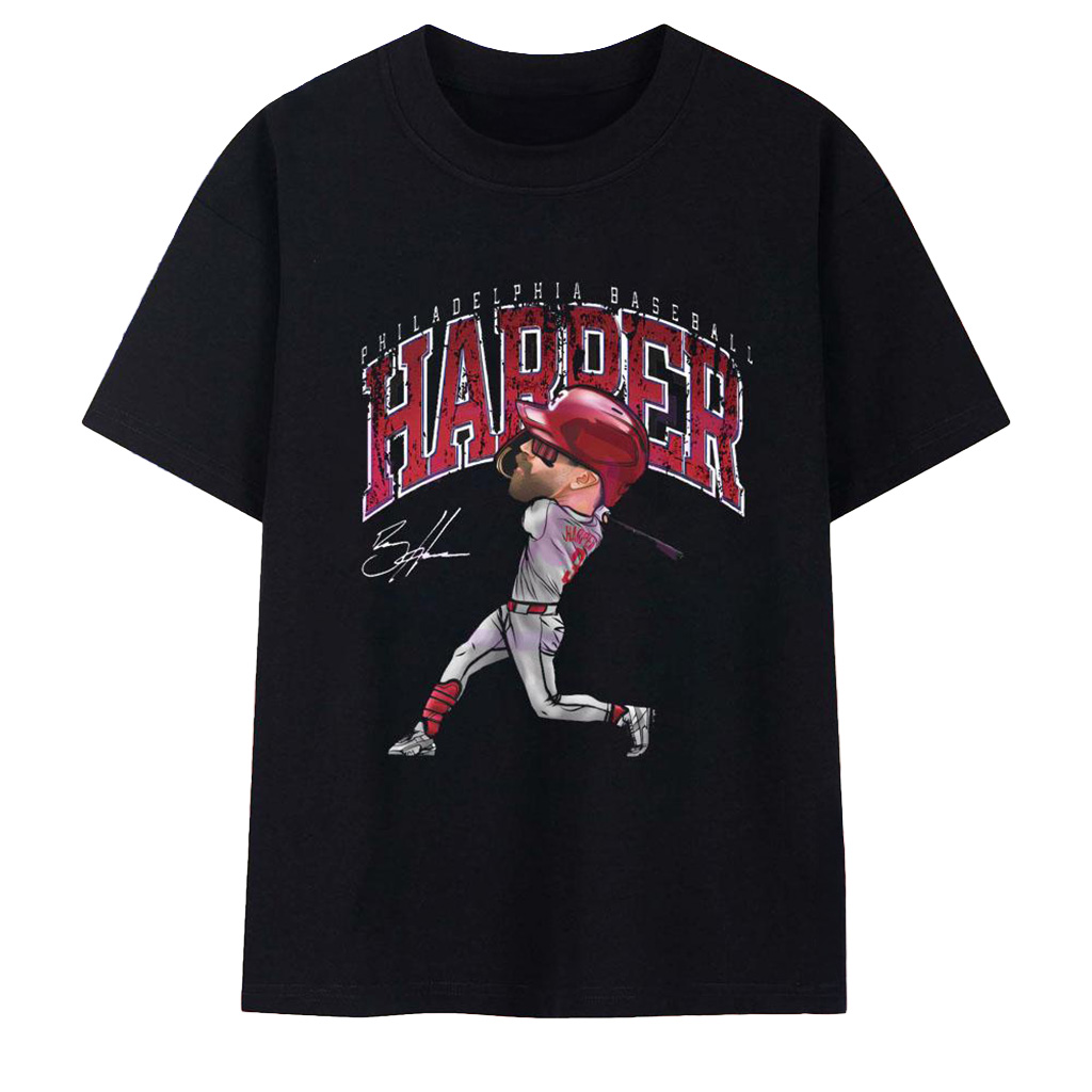 Bryce Harper Merch Philadelphia Baseball Harper Cartoon T-Shirt Baseball Enthusiast Gifts