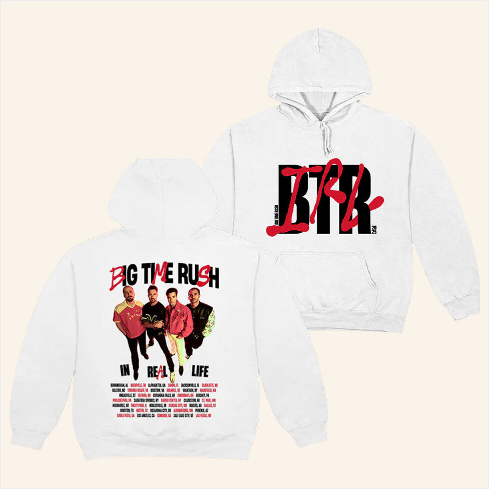 Btr In Real Life Worldwide 2025 Tour Hoodie Big Time Rush Merch Birthday Gifts For Fans