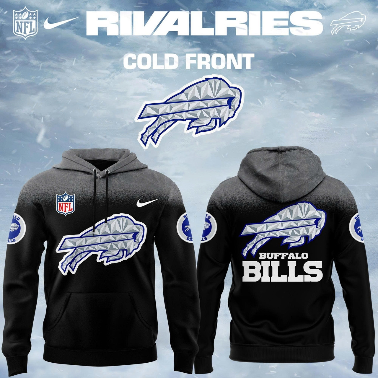 Buffalo Bills 2025 2026 Rivalries Cold Front Hoodie Black Cool Merch Gift For Football Fans