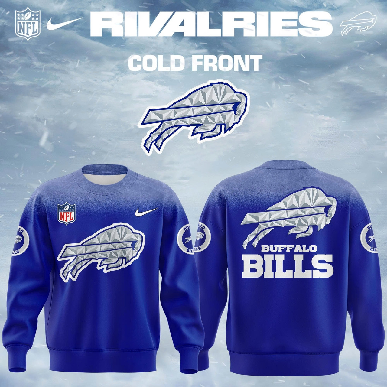 Buffalo Bills 2025 2026 Rivalries Cold Front Sweatshirt Blue Merch Gift For Football Players