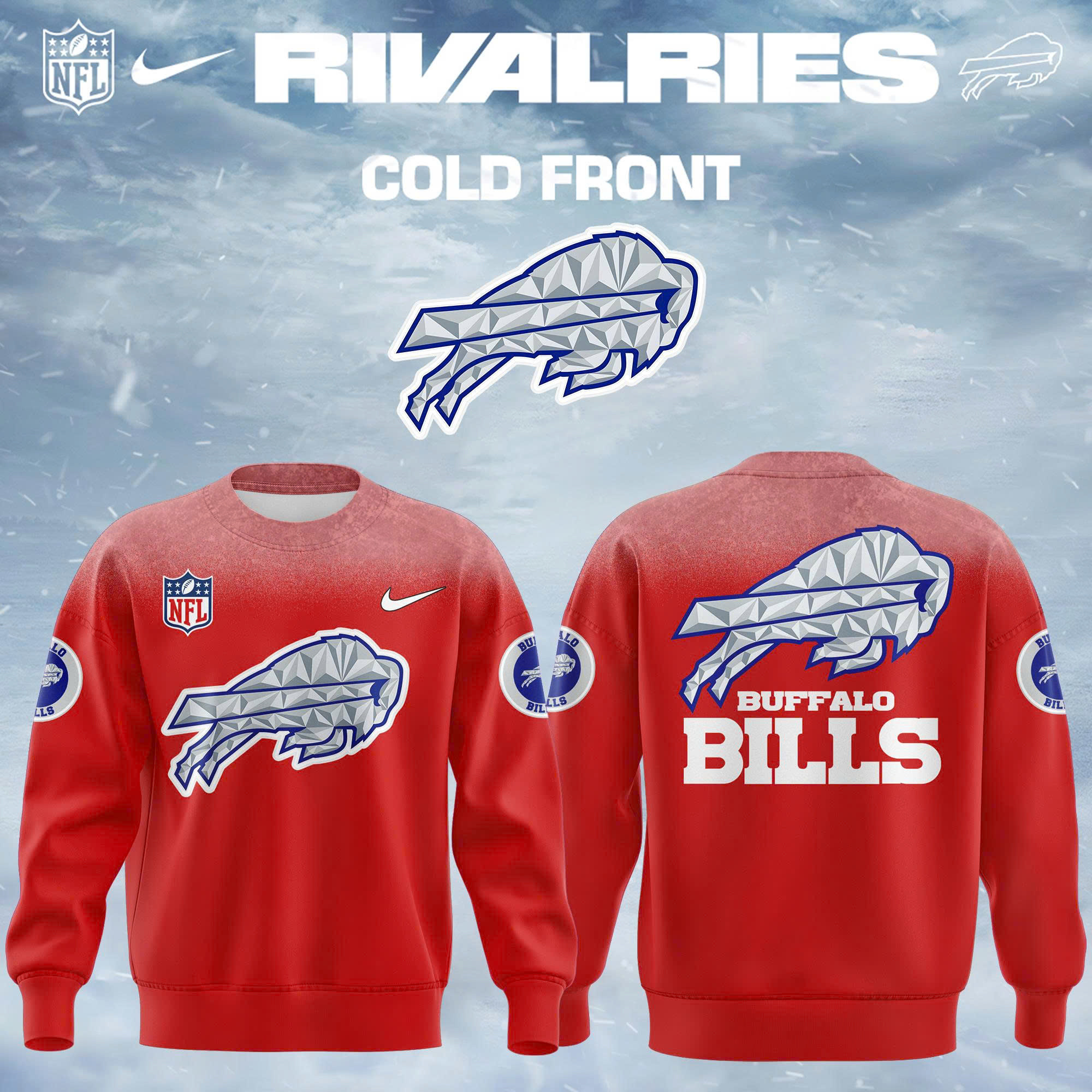Buffalo Bills 2025 2026 Rivalries Cold Front Sweatshirt Red Best Merch Present For Sport Fans