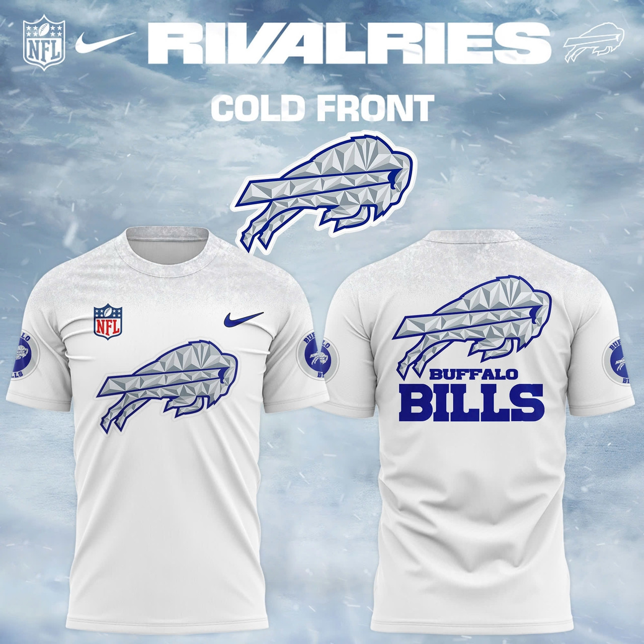 Buffalo Bills 2025 2026 Rivalries Cold Front Tshirt Pattern Unique Football Merch Gift