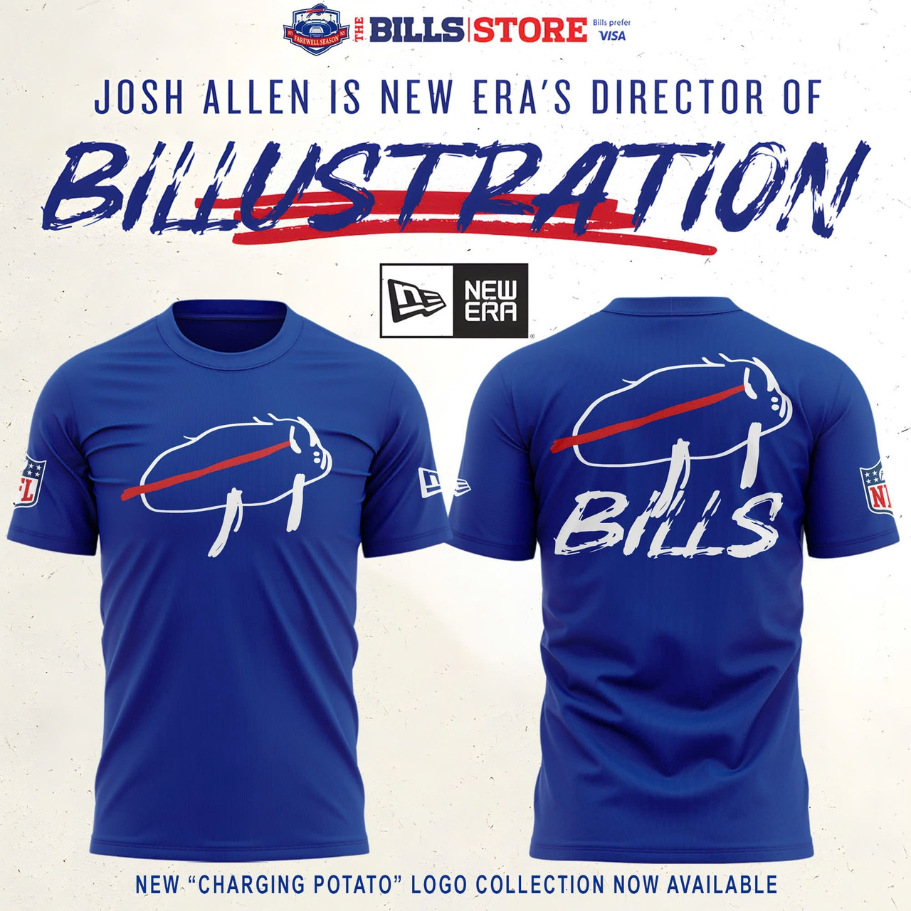 Buffalo Bills 2025 Football Logo Tshirt Blue Merch Gift For Sport Lovers