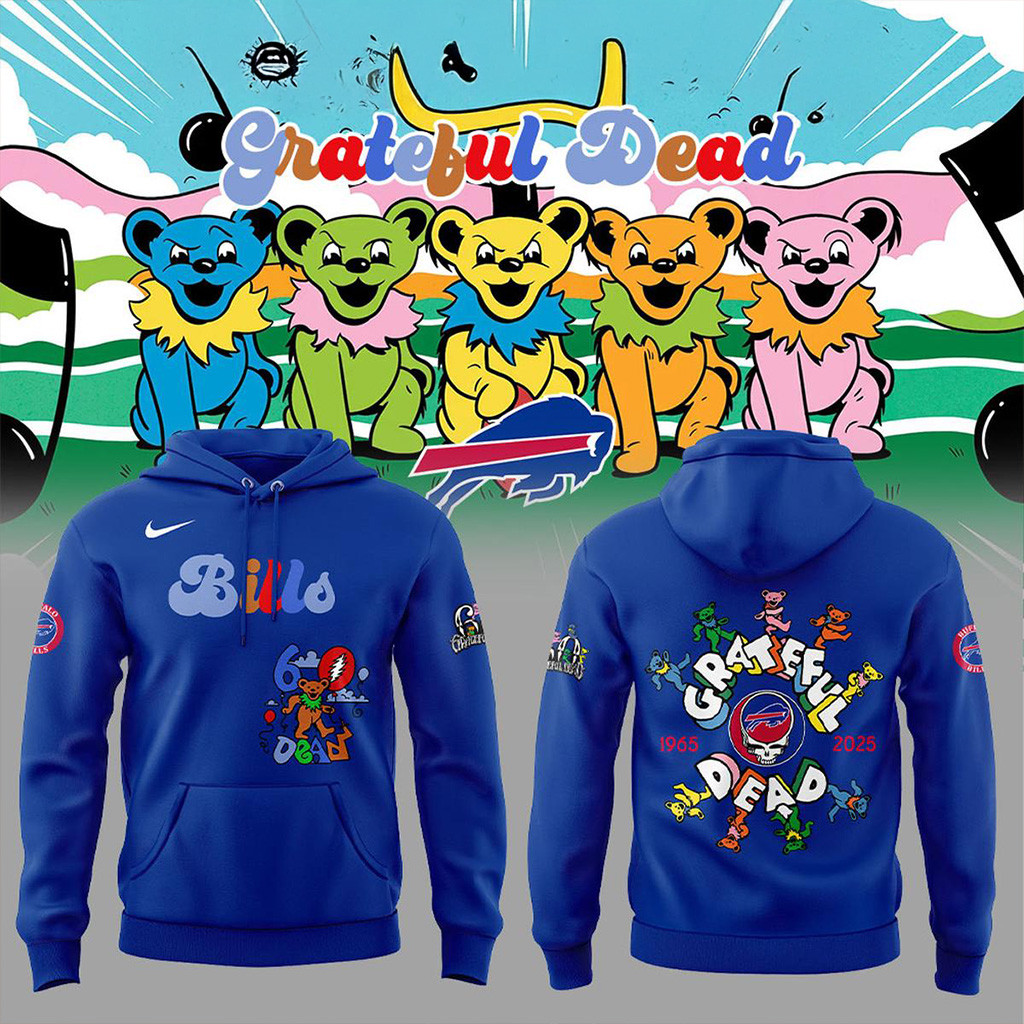 Buffalo Bills 60Th Anniversary Grateful Dead Hoodie Buffalo Bills Merch Gifts For Him