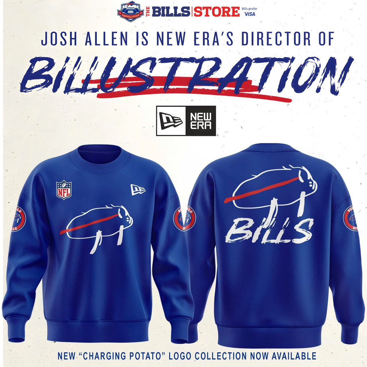 Buffalo Bills Football Logo Sweatshirt V2 Blue Unique Present For Sport Enthusiasts