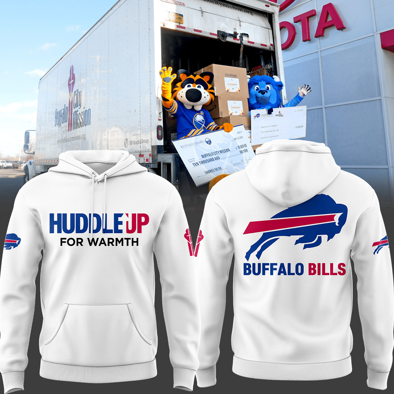 Buffalo Bills Huddle Up For Warmth Hoodie Presents For Football Fans