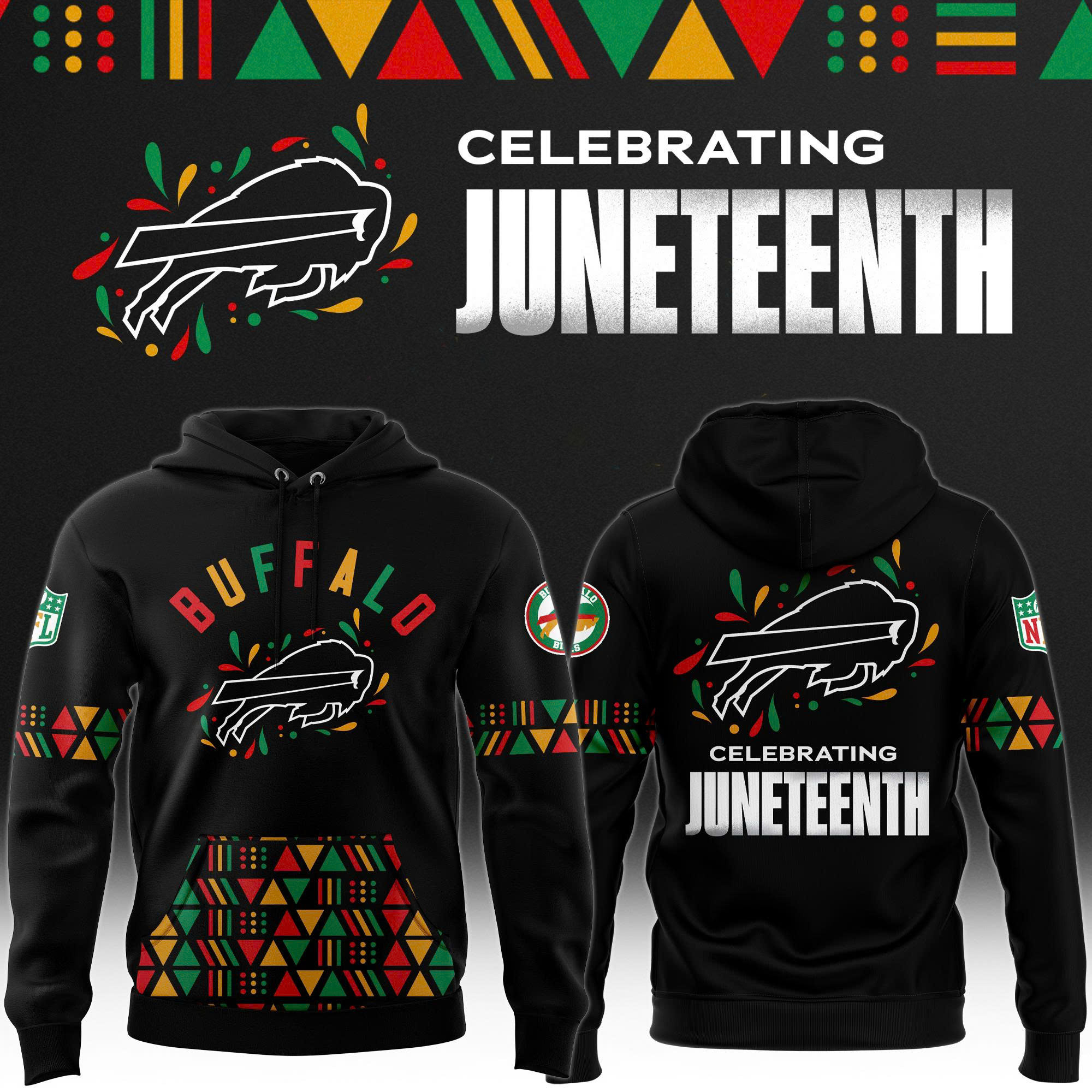 Buffalo Bills X Celebrating Juneteenth 2025 Hoodie Presents For Football Lovers
