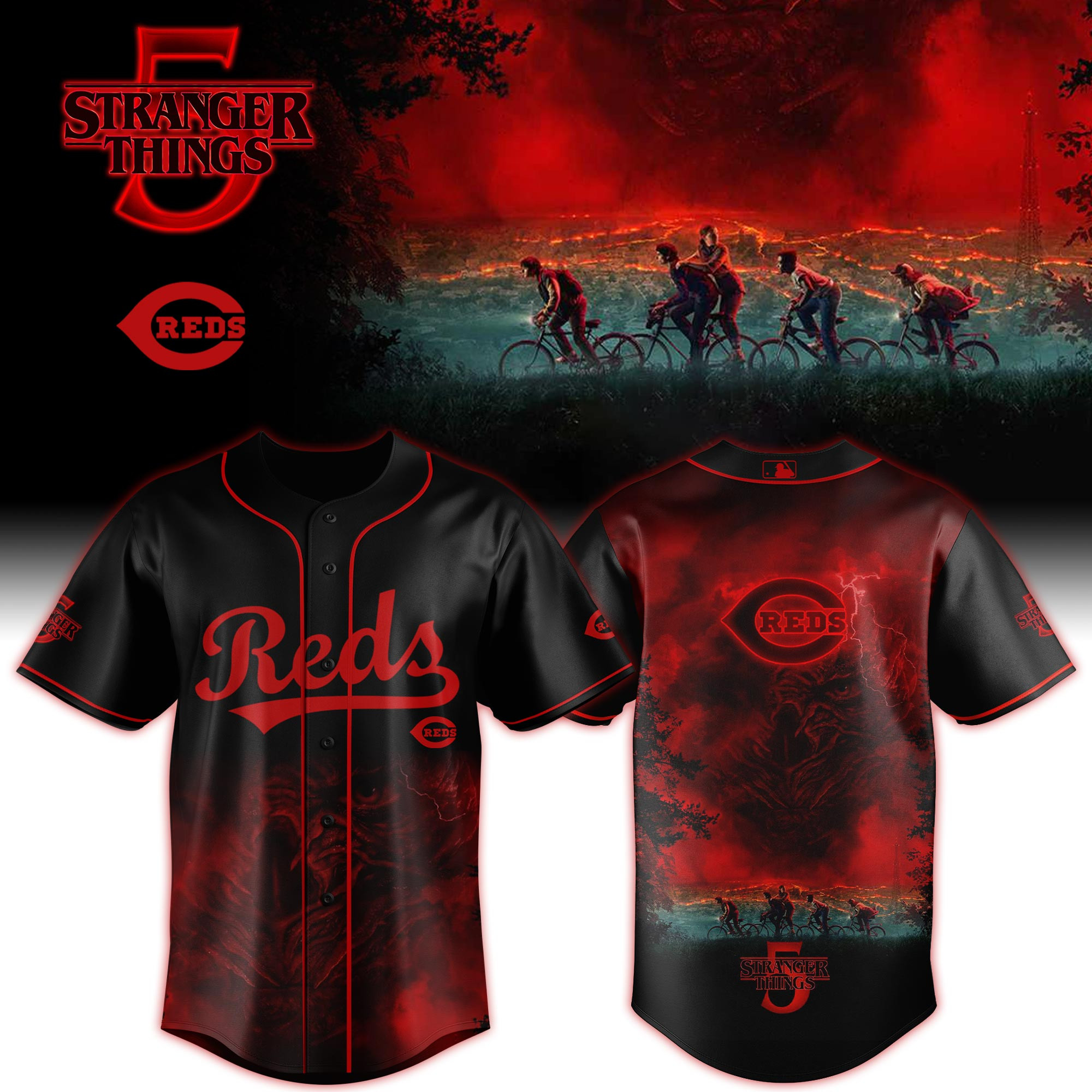 C Reds X Stranger Things Jersey 2025 Presents For Baseball Fans