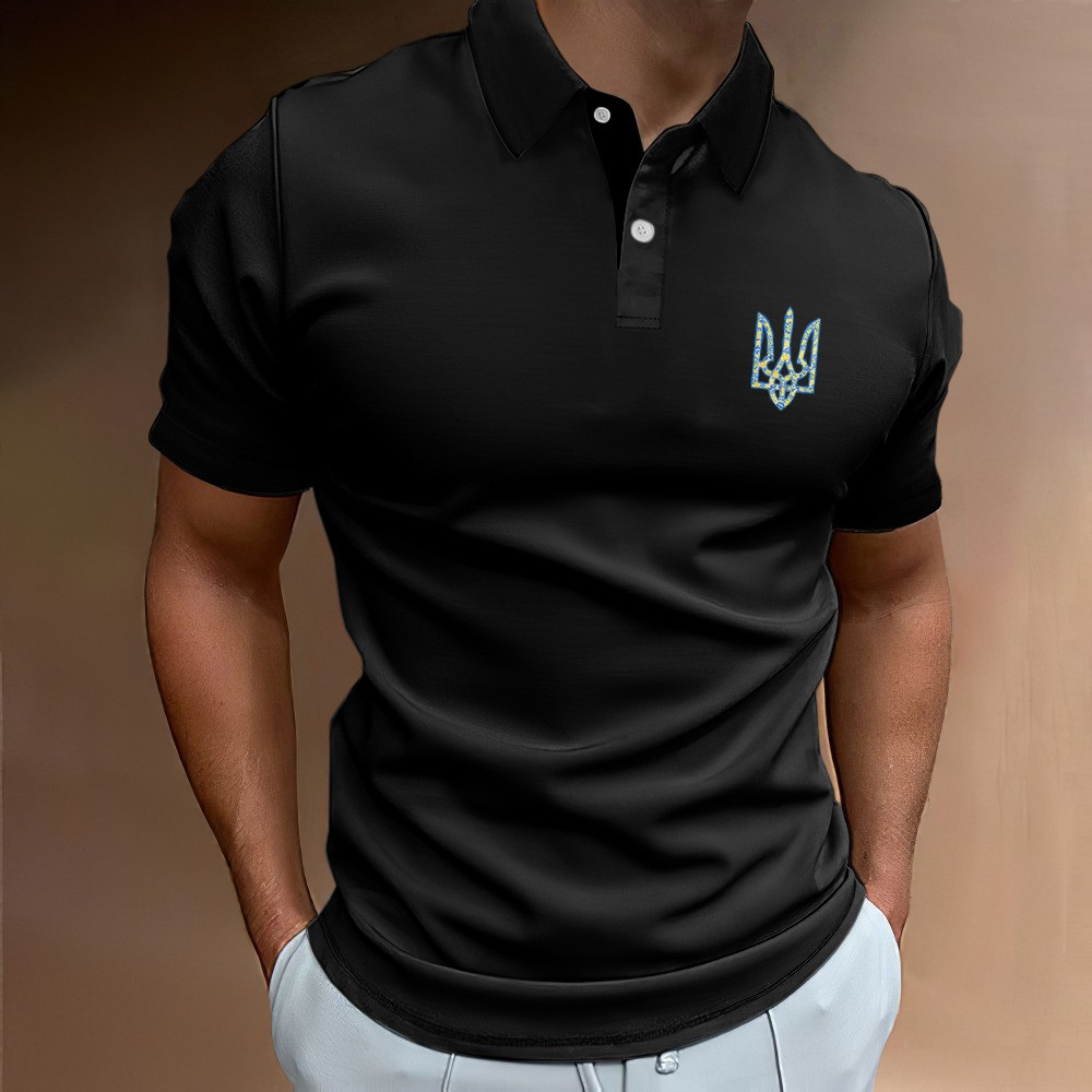 Camo Ukrainian Trident Symbol Zelensky Polo Shirt Ukraine Shirt Gifs For Husband