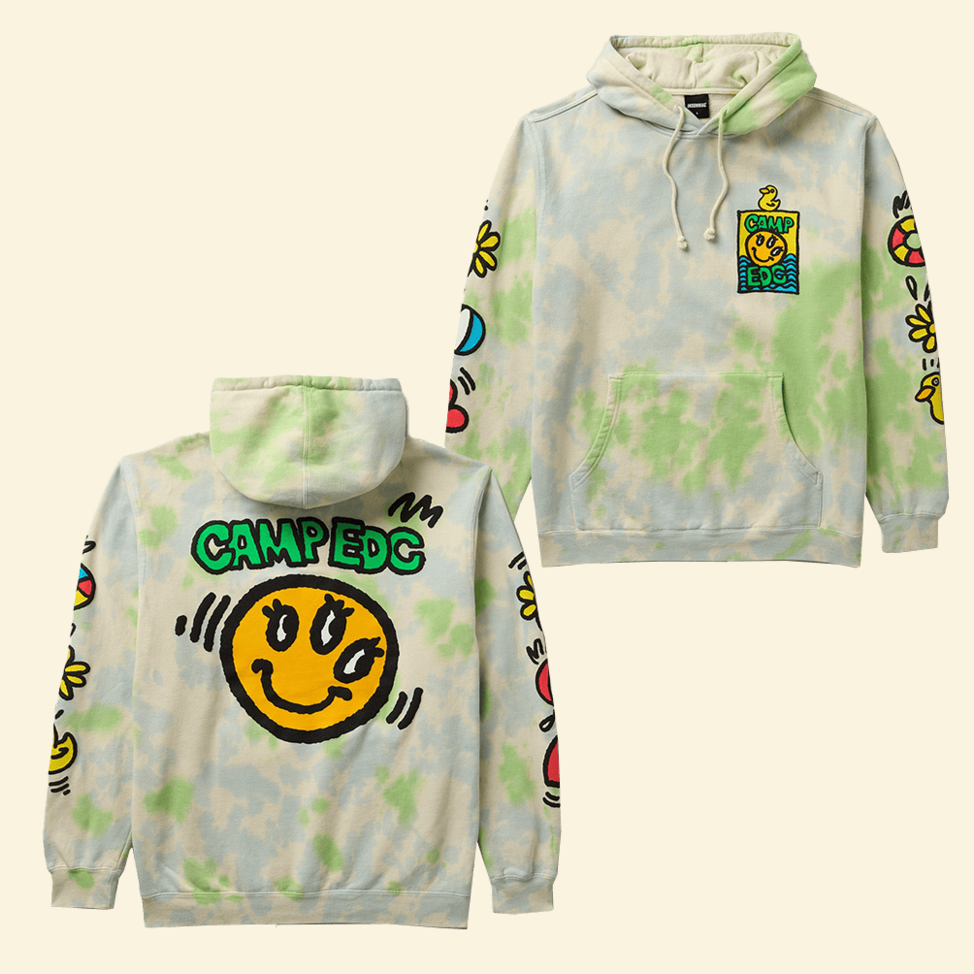 Camp EDC Pool Party Tie Dye Hoodie EDC Merch Gifts For Music Fans Birthday Gifts For Besties