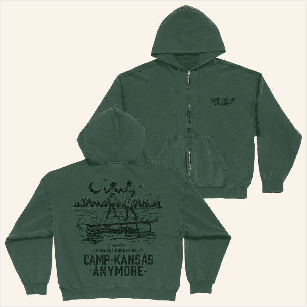 Camp Kansas Anymore Zip Up Hoodie Hey Role Model Merch Best Friend Birthday Gifts