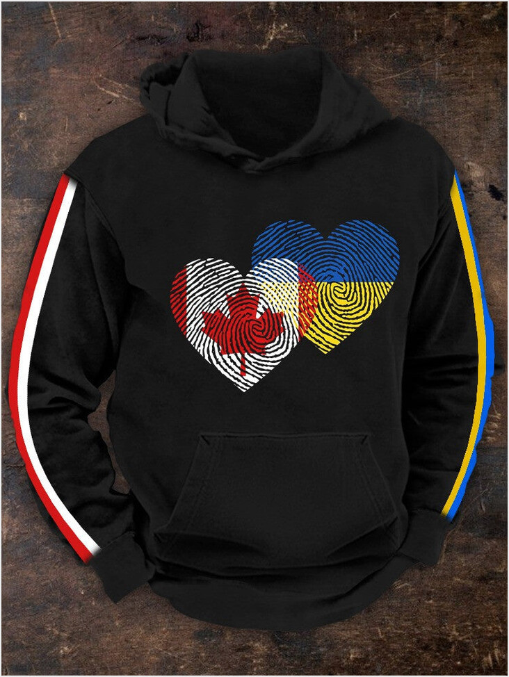 Canada Stands With Ukraine Hoodie Zelensky Hoodie Men's Ukrainian Gifts Birthday Gift Ideas