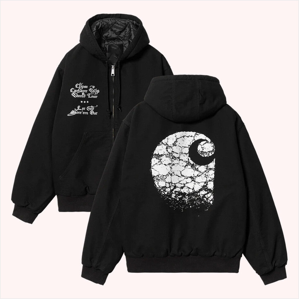 Carhartt Wip X Clipse Let God Sort Em Out Active Zip Hoodie Clipse Tour Merch Gift Ideas For Him