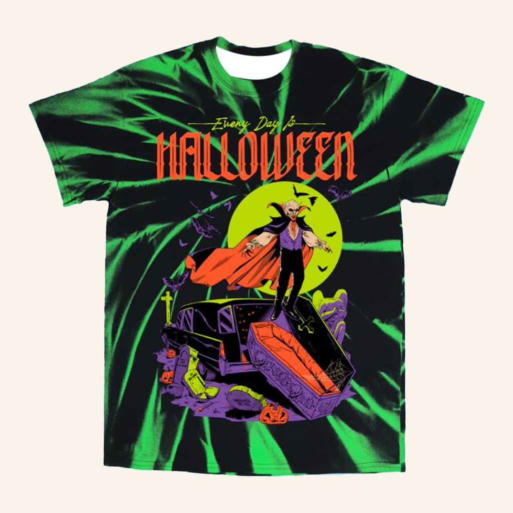 Cavitycolors Merch Every Day Is Halloween 2025 Tie Dye T-Shirt Gifts For Dudes