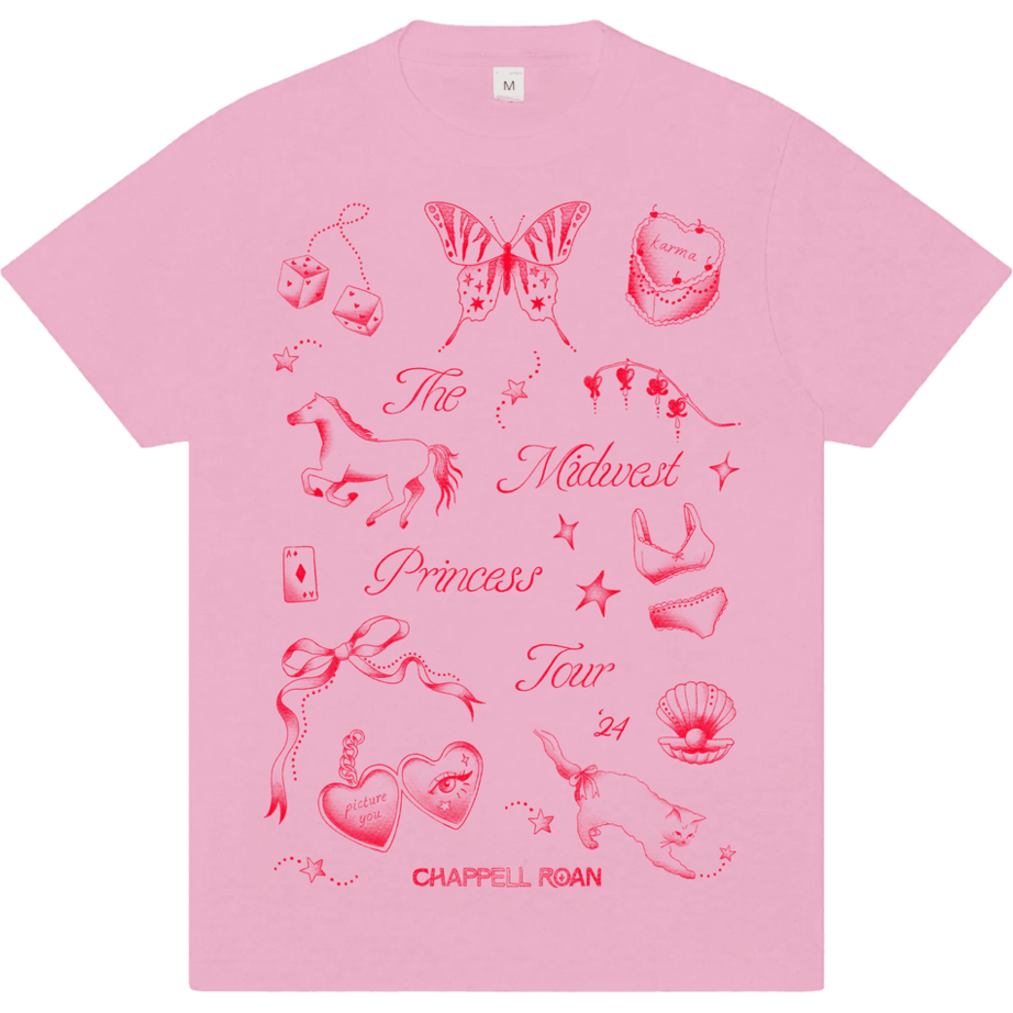 Chappell Roan Merch Shirt Chappell Roan Midwest Princess 2024 Tour T-Shirt Gifts For Fan