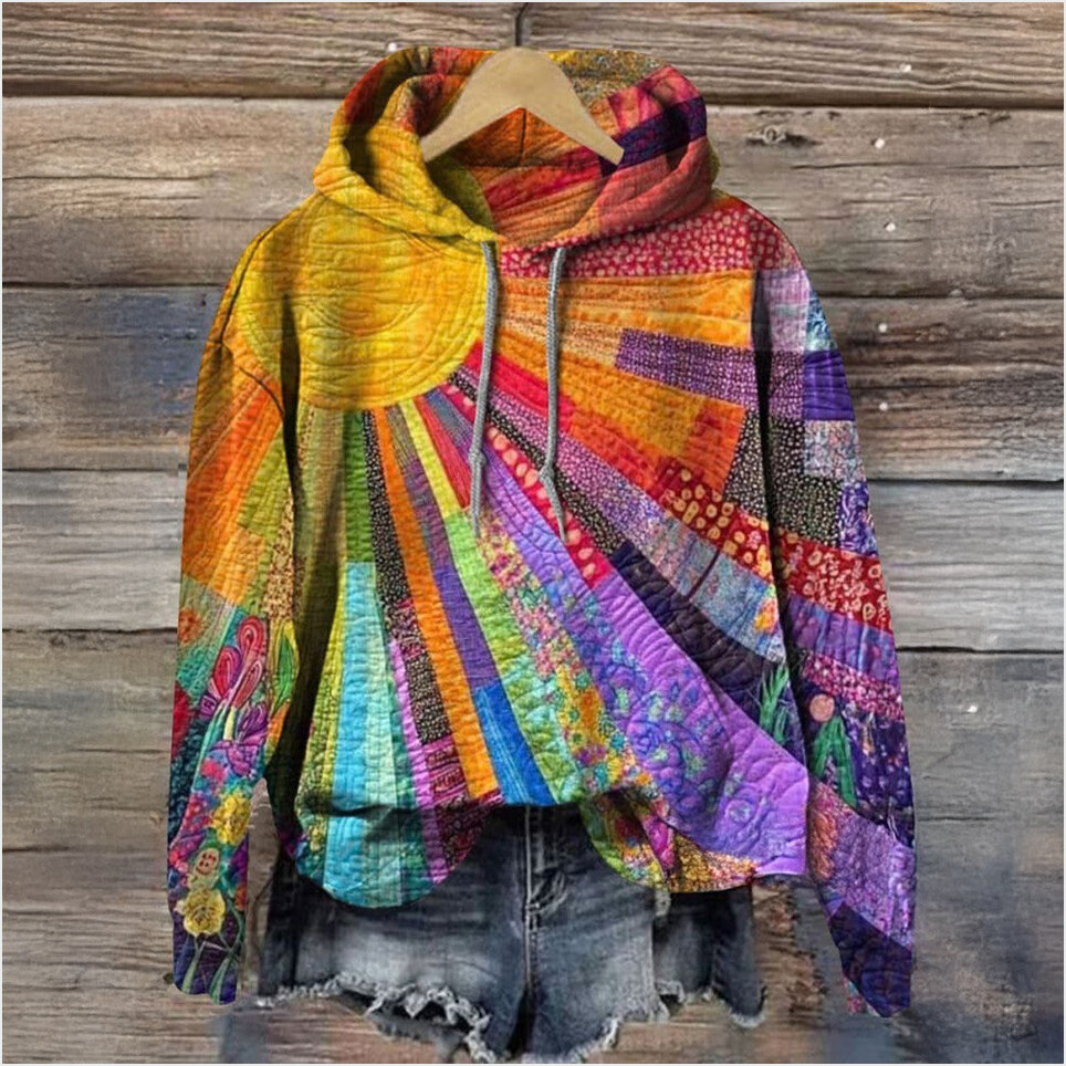 Cheerful Sunshine Hoodie Vintage Colorful Hoodie Birthday Gifts For Sunshine Lovers BFF Gifts