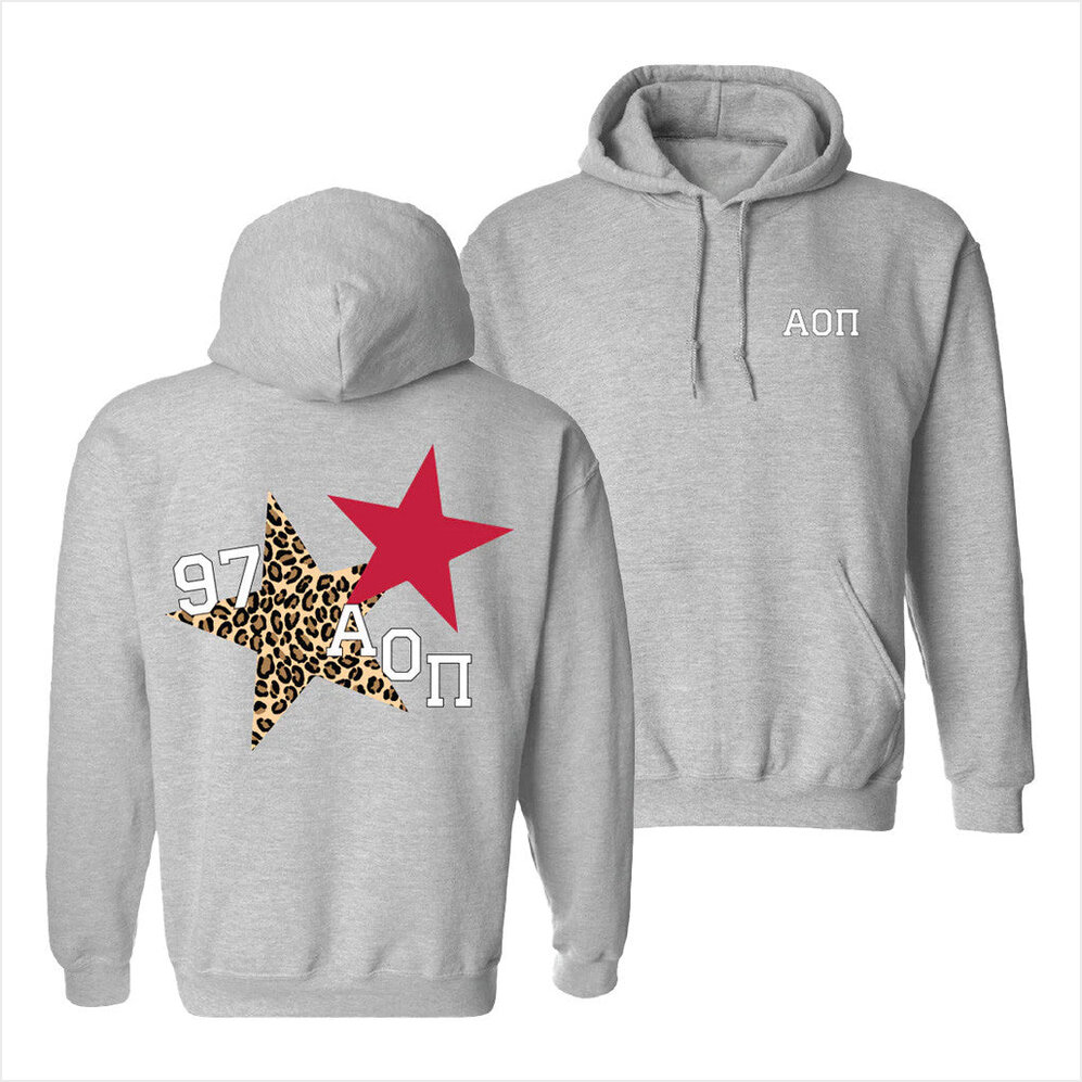 Cheetah Star Hoodie Aoii Merch Gift Ideas For Wife Birthday Gifts For Best Friend